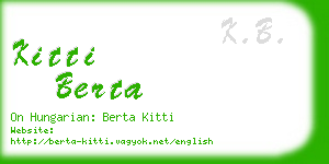 kitti berta business card